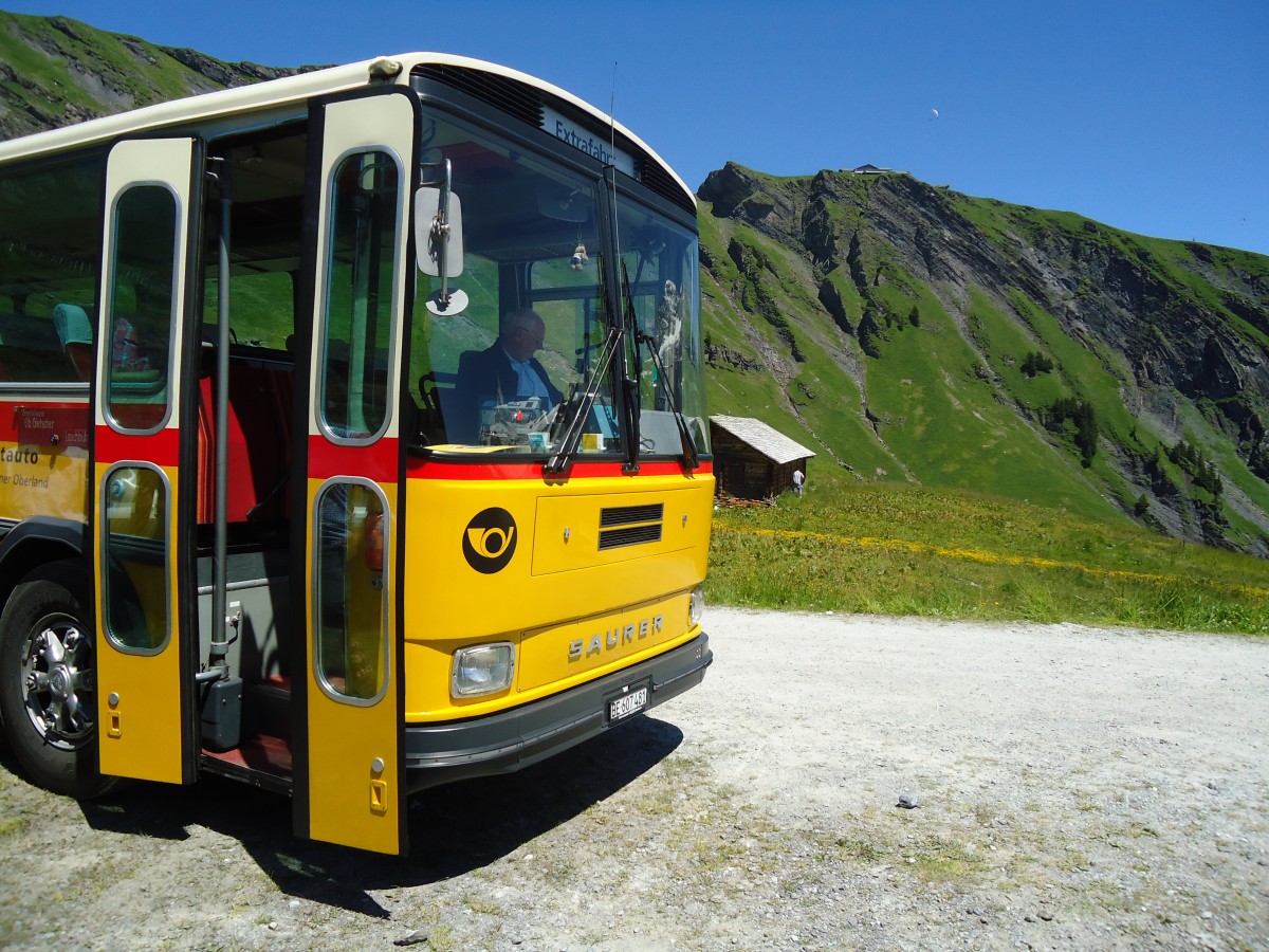 (134'718) - AVG Meiringen - Nr. 74/BE 607'481 - Saurer/R&J (ex P 24'357) am 3. Juli 2011 in Grindelwald, Bachl�ger (Teilaufnahme)