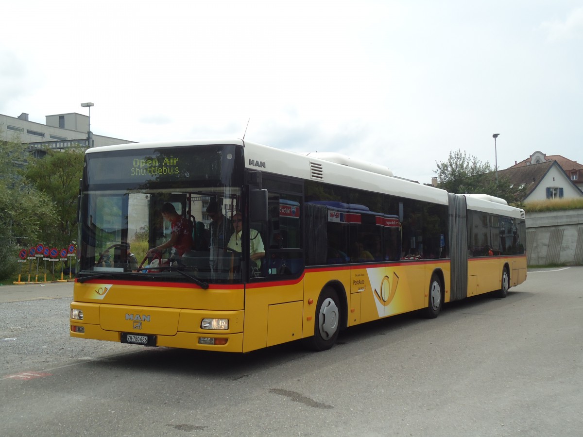 (134'892) - PostAuto Z�rich - Nr. 144/ZH 780'686 - MAN (ex Nr. 21; ex P 26'016) am 10. Juli 2011 beim Bahnhof Frauenfeld