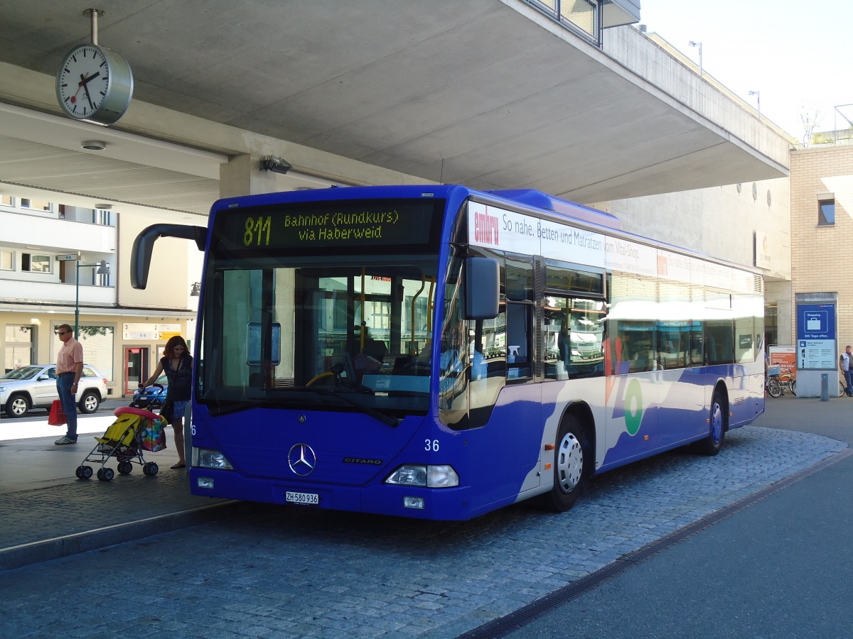 (135'503) - VZO Gr�ningen - Nr. 36/ZH 580'936 - Mercedes am 17. August 2011 beim Bahnhof Uster