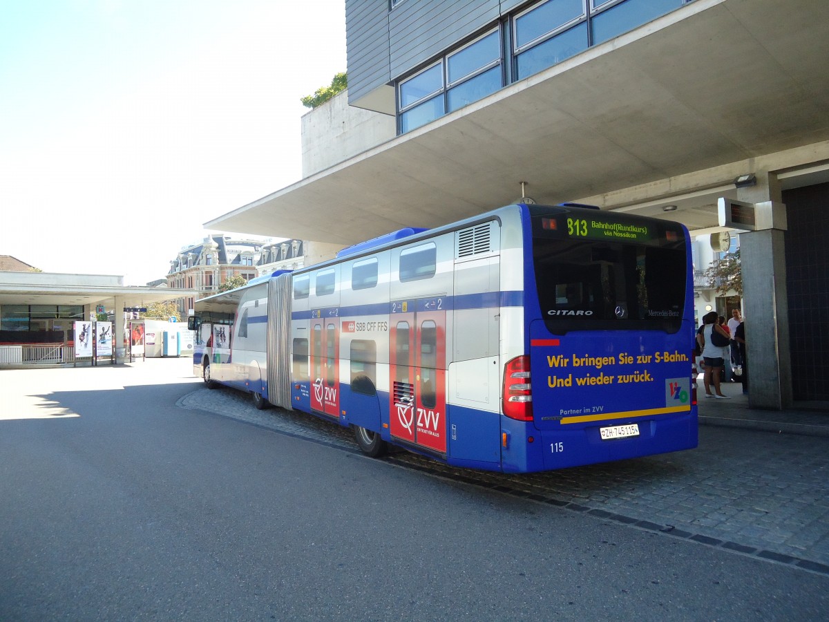 (135'521) - VZO Gr�ningen - Nr. 115/ZH 745'115 - Mercedes am 17. August 2011 beim Bahnhof Uster