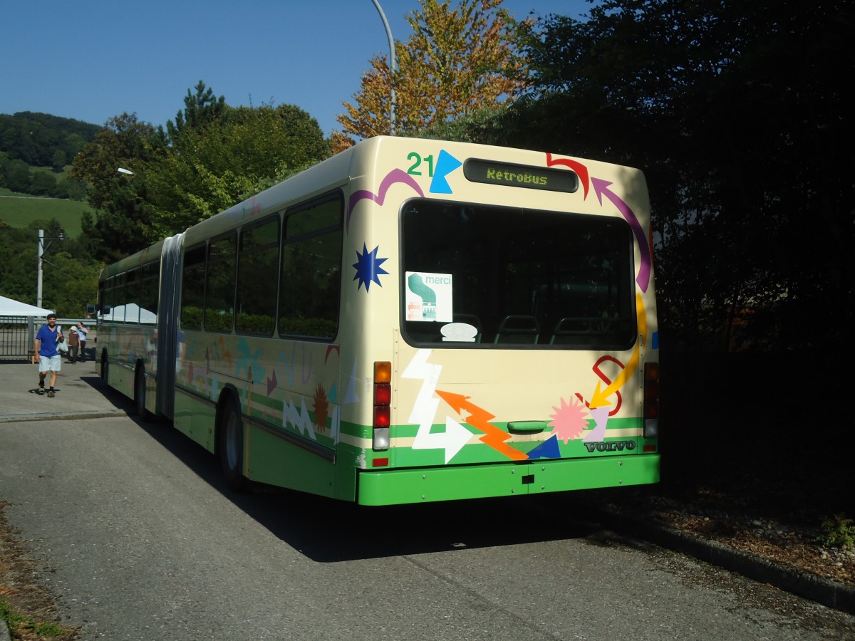 (135'578) - TN Neuch�tel (R�trobus) - Nr. 21 - Volvo/Hess (ex BBB St-Aubin Nr. 21) am 20. August 2011 in Moudon, R�trobus