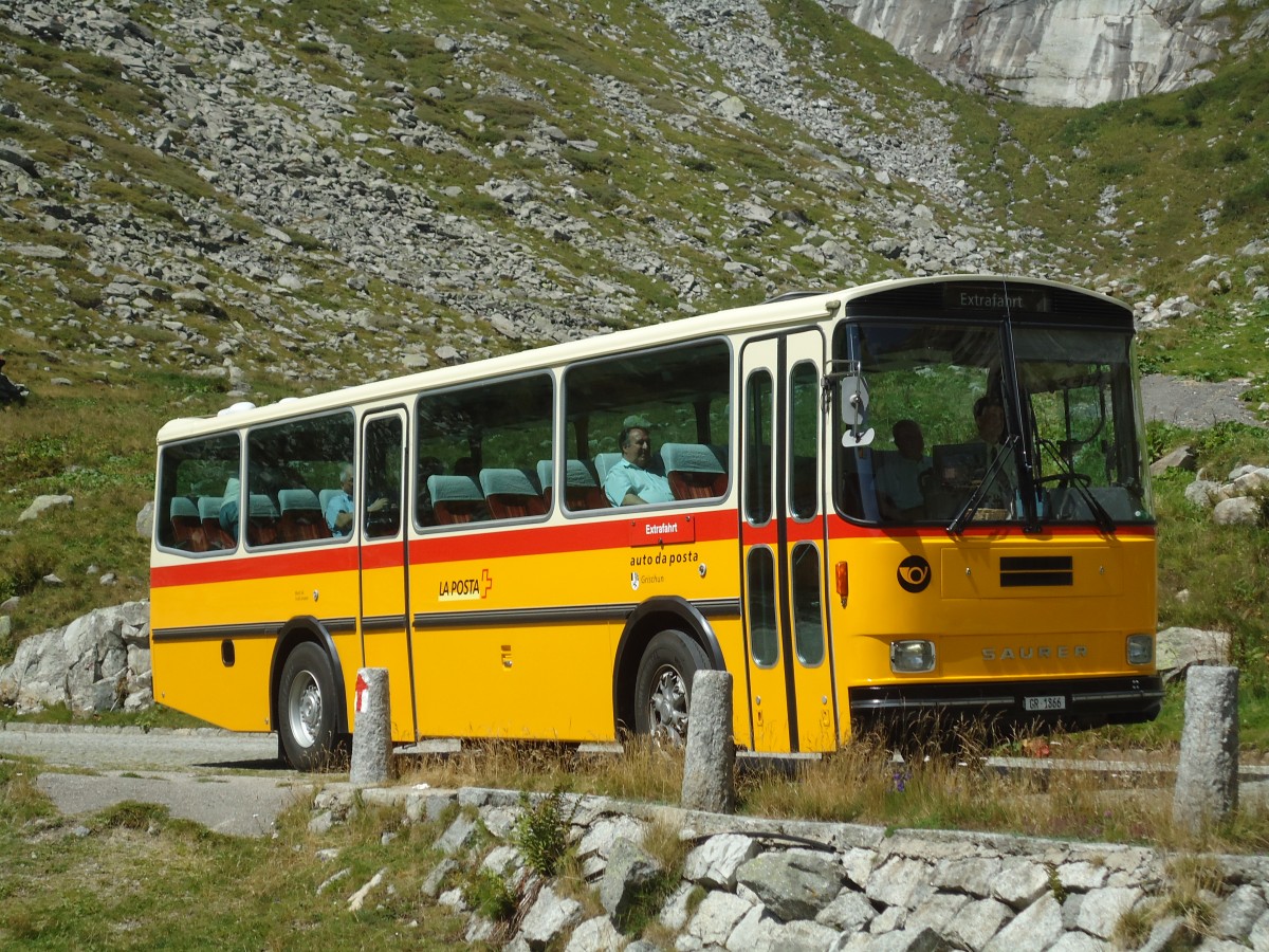 (135'710) - Mark, Andeer - GR 1866 - Saurer/R&J (ex PostAuto Graub�nden; ex P 24'350) am 21. August 2011 in Gotthard, Alte Tremolastrasse