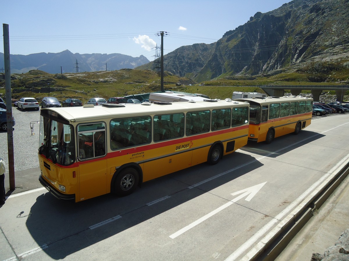 (135'723) - AVG Meiringen - Nr. 74/BE 607'481 - Saurer/R&J (ex P 24'357) am 21. August 2011 in Gotthard, Passh�he