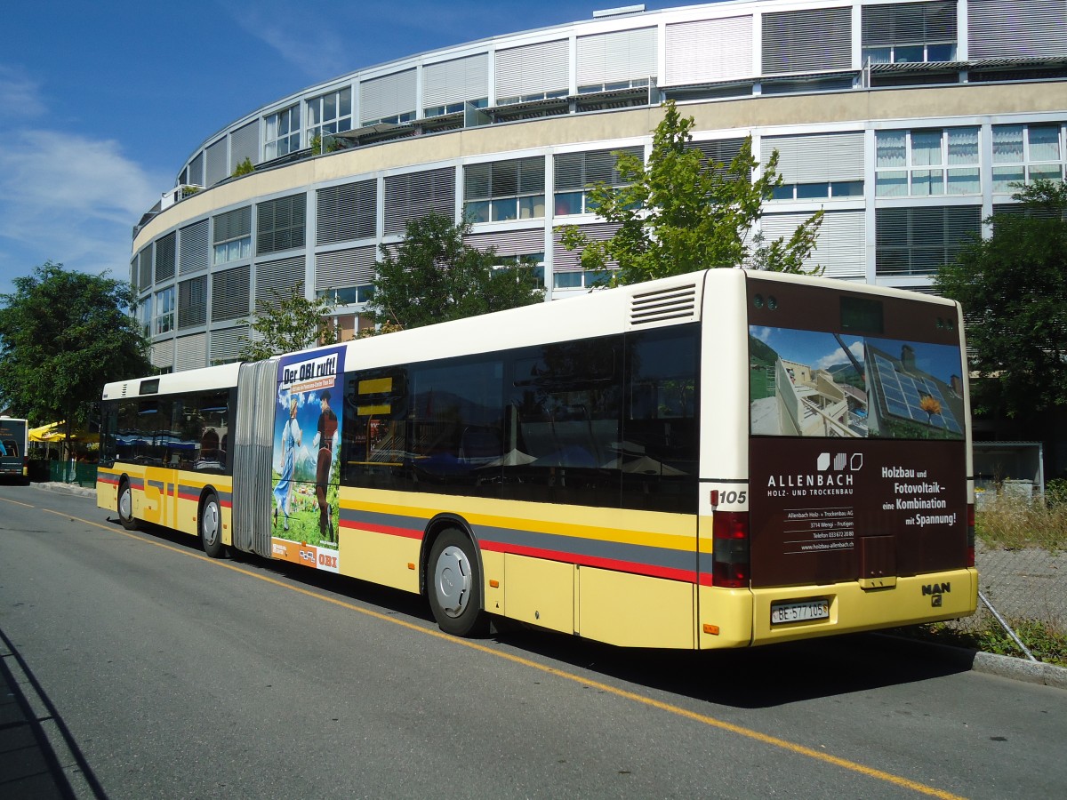 (135'785) - STI Thun - Nr. 105/BE 577'105 - MAN am 31. August 2011 bei der Schiffl�ndte Thun