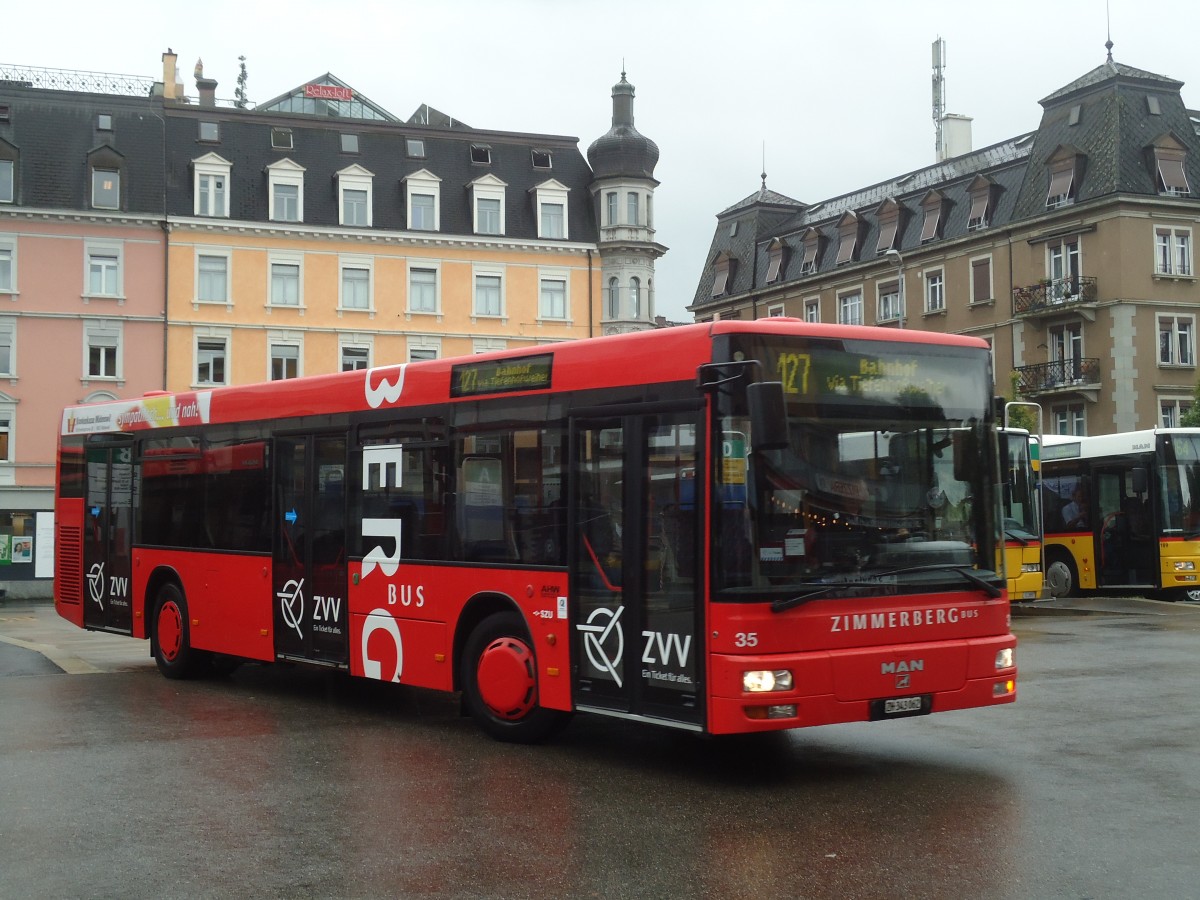 (135'816) - AHW Horgen - Nr. 35/ZH 343'062 - MAN (ex VZO Gr�ningen Nr. 35) am 5. September 2011 beim Bahnhof W�denswil