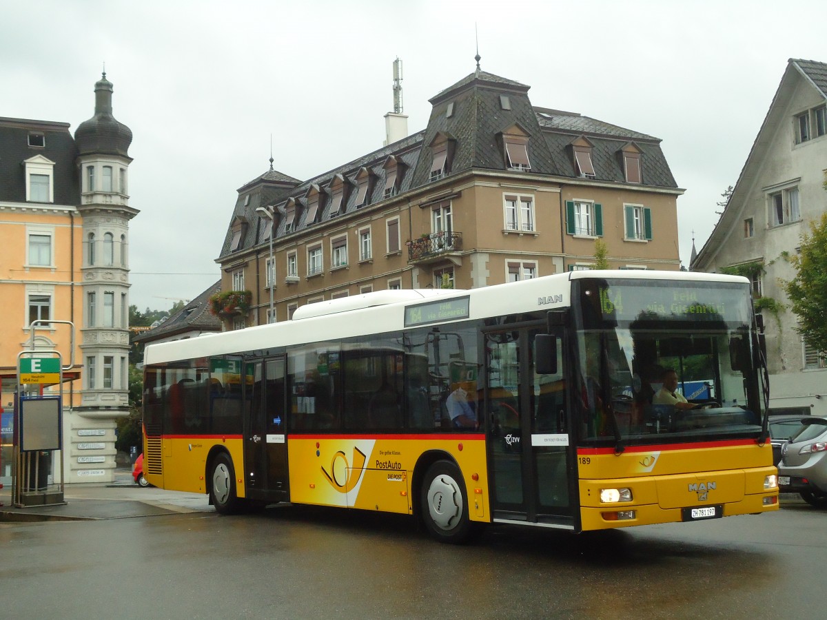 (135'817) - PostAuto Z�rich - Nr. 189/ZH 781'197 - MAN am 5. September 2011 beim Bahnhof W�denswil