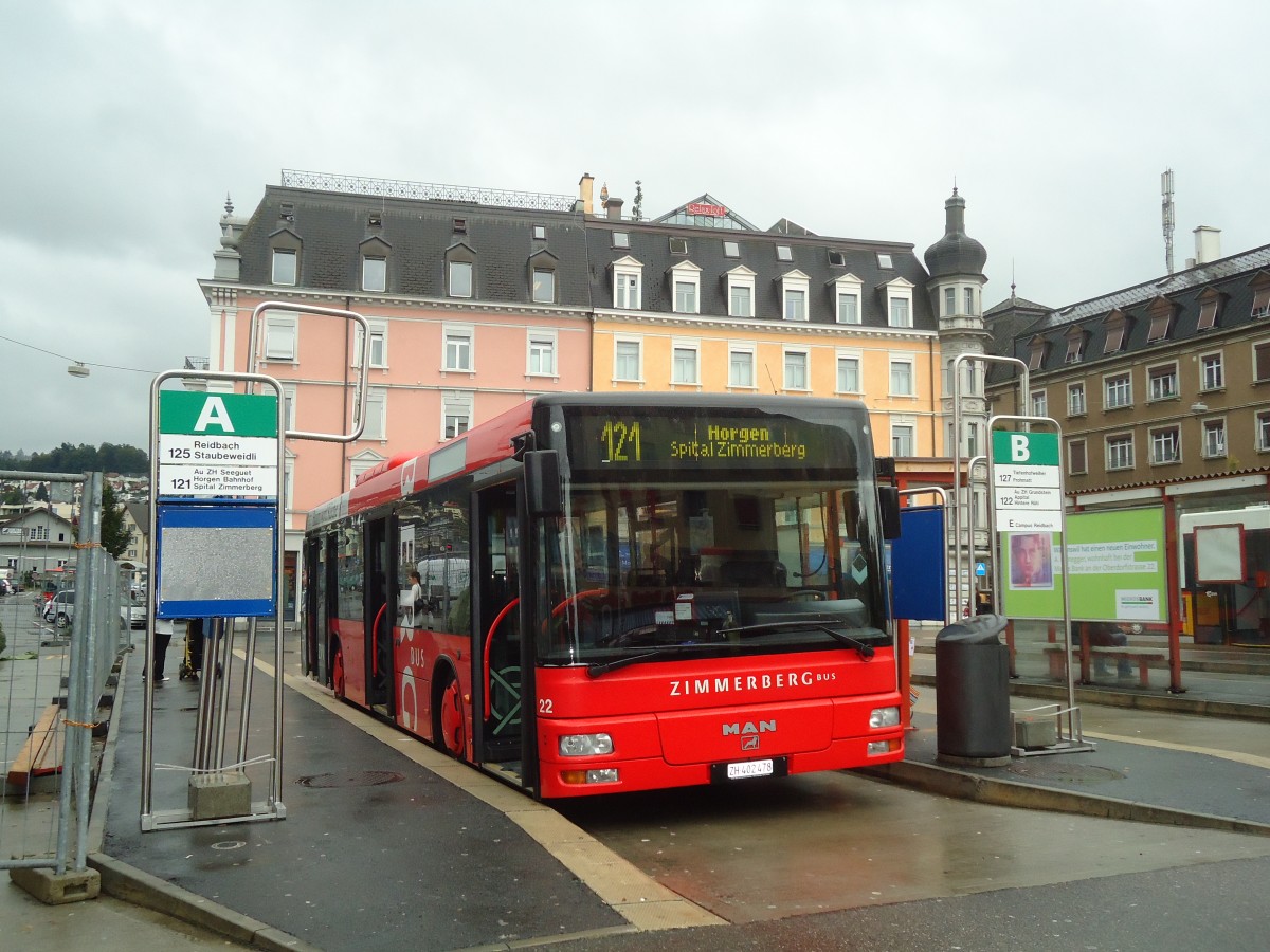 (135'818) - AHW Horgen - Nr. 22/ZH 402'478 - MAN am 5. September 2011 beim Bahnhof W�denswil