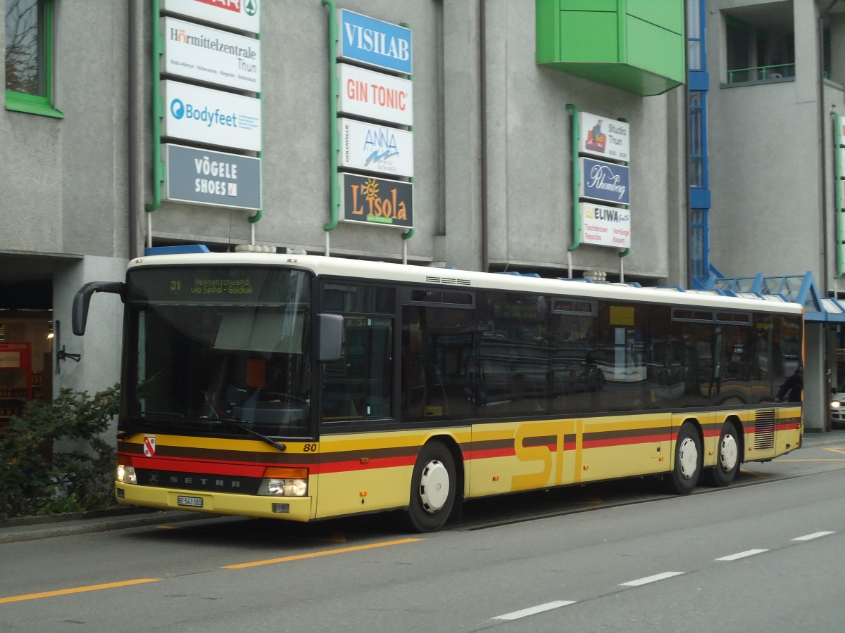 (136'741) - STI Thun - Nr. 80/BE 543'380 - Setra am 11. November 2011 in Thun, Postbr�cke