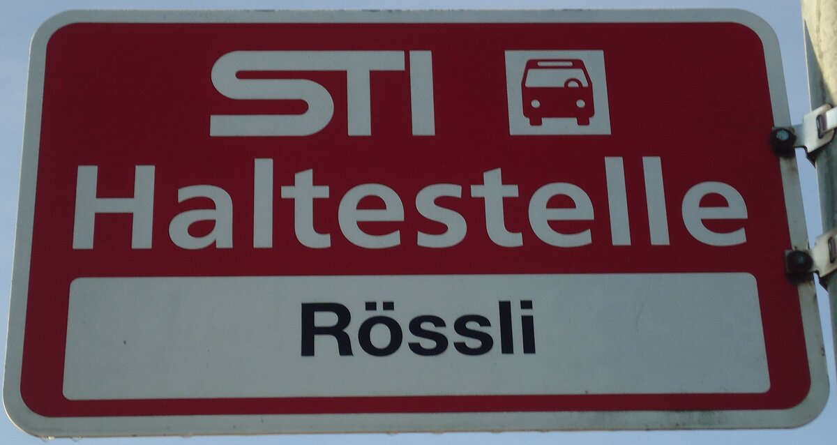 (136'803) - STI-Haltestellenschild - Wattenwil, R�ssli - am 22. November 2011