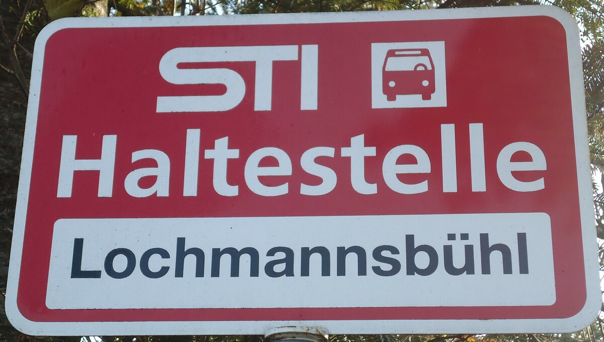 (136'816) - STI-Haltestellenschild - Blumenstein, Lochmannsb�hl - am 22. November 2011