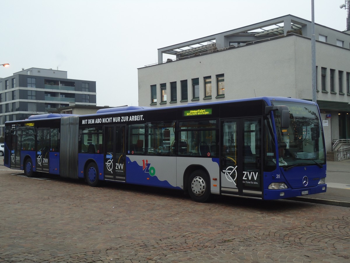 (136'926) - VZO Gr�ningen - Nr. 28/ZH 584'628 - Mercedes am 24. November 2011 beim Bahnhof Wetzikon