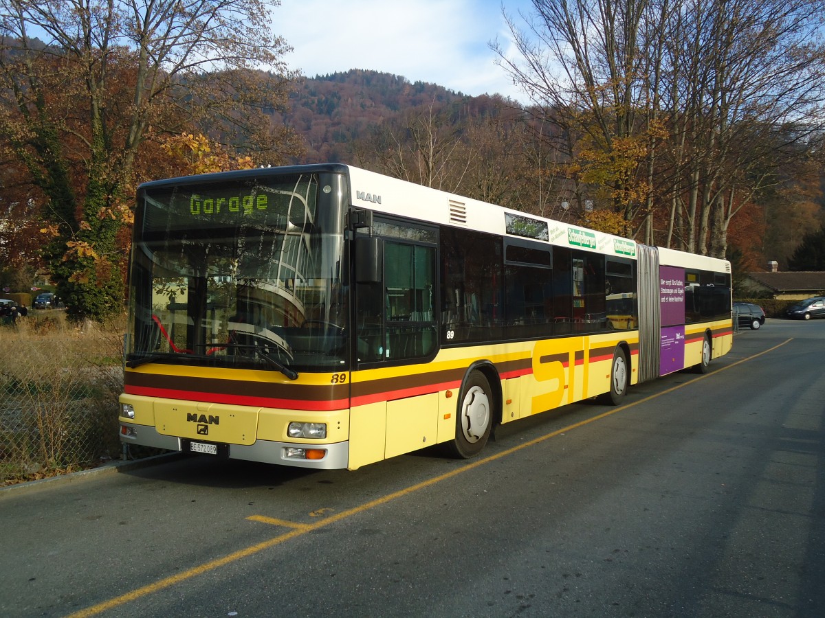(137'064) - STI Thun - Nr. 89/BE 572'089 - MAN am 28. November 2011 bei der Schiffl�ndte Thun