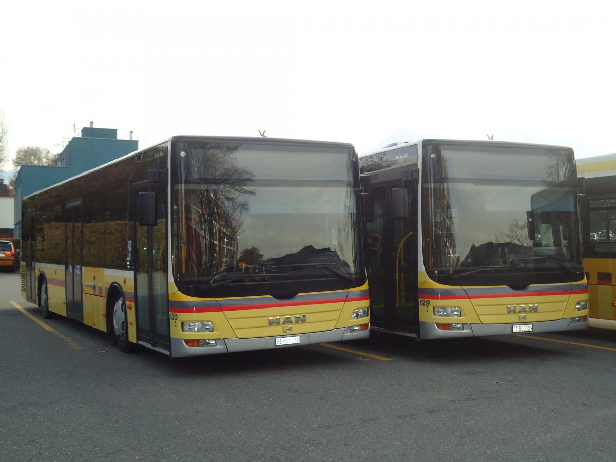 (137'066) - STI Thun - Nr. 130/BE 801'130 - MAN am 28. November 2011 bei der Schiffl�ndte Thun