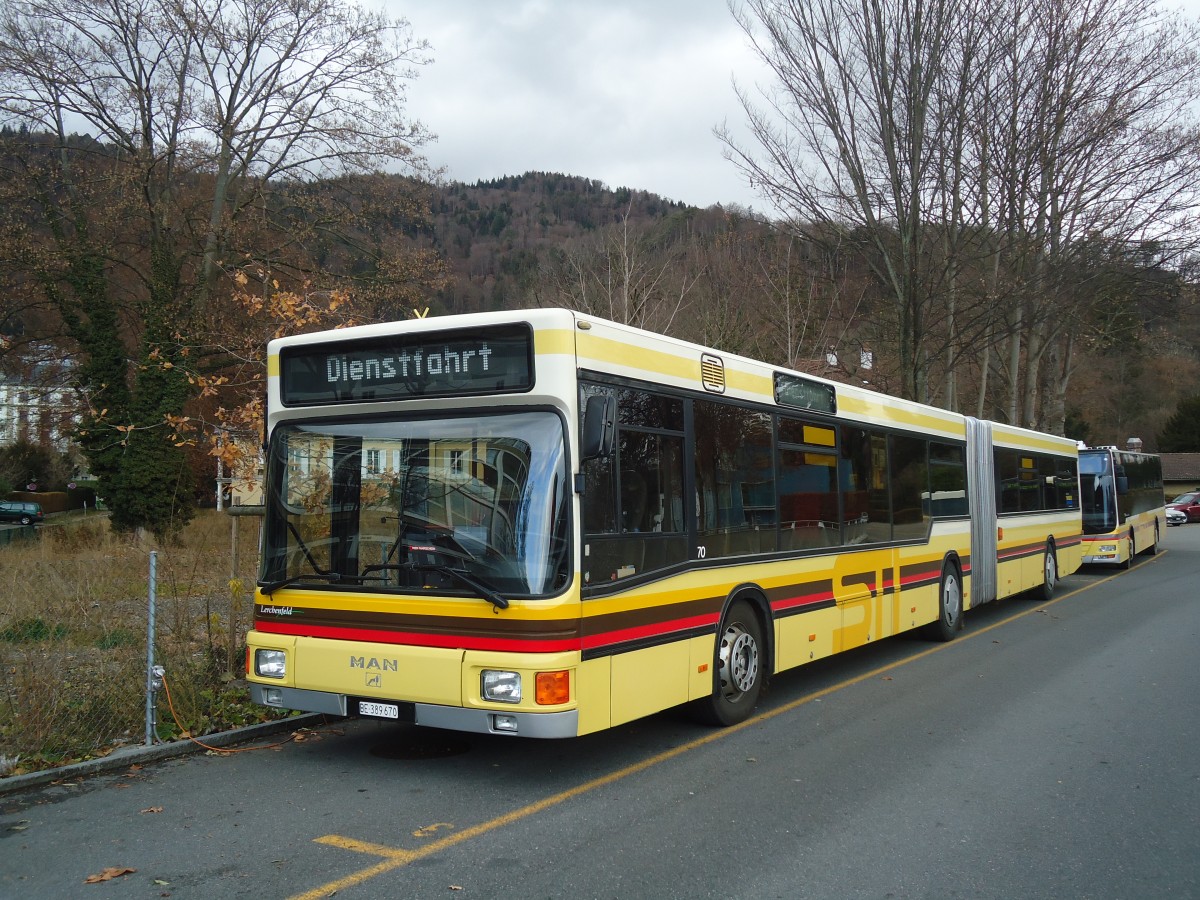 (137'109) - STI Thun - Nr. 70/BE 389'670 - MAN am 6. Dezember 2011 bei der Schiffl�ndte Thun