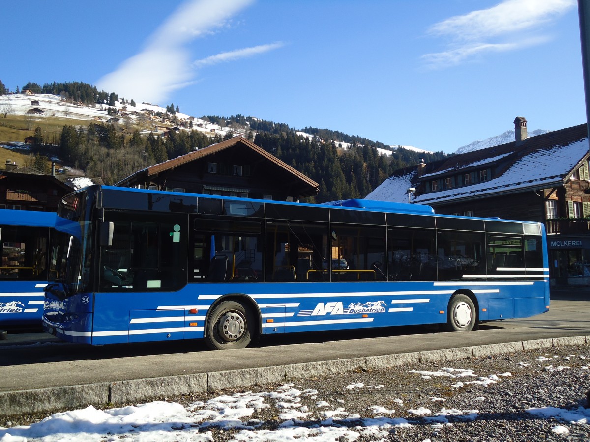 (137'164) - AFA Adelboden - Nr. 54/BE 611'056 - Neoplan (ex VBZ Z�rich Nr. 243) am 11. Dezember 2011 beim Bahnhof Lenk