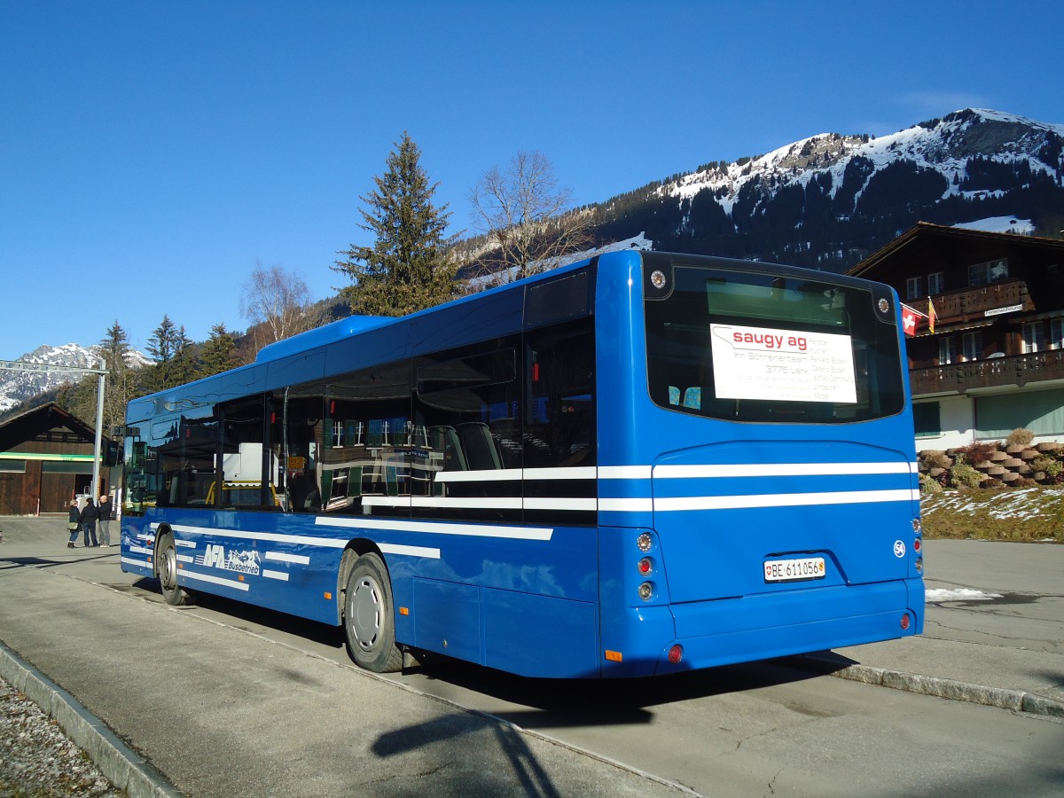 (137'169) - AFA Adelboden - Nr. 54/BE 611'056 - Neoplan (ex VBZ Z�rich Nr. 243) am 11. Dezember 2011 beim Bahnhof Lenk