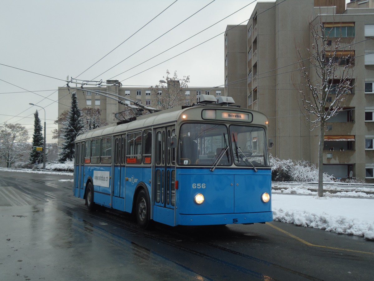 (137'289) - TL Lausanne (R�trobus) - Nr. 656 - FBW/Eggli Trolleybus am 18. Dezember 2011 in Lausanne, Praz-S�chaud