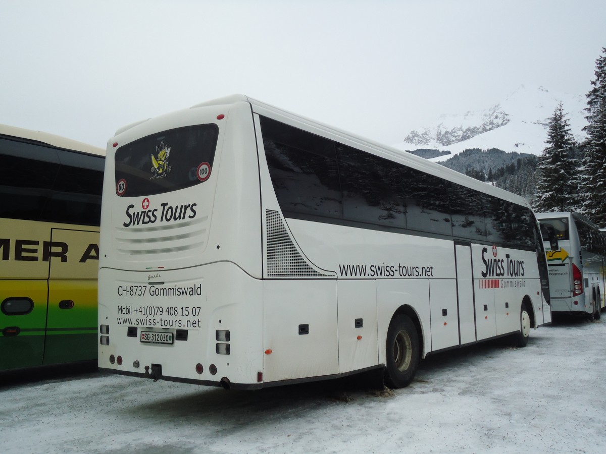 (137'389) - Swiss Tours, Gommiswald - SG 312'030 - Volvo/Barbi am 7. Januar 2012 in Adelboden, ASB