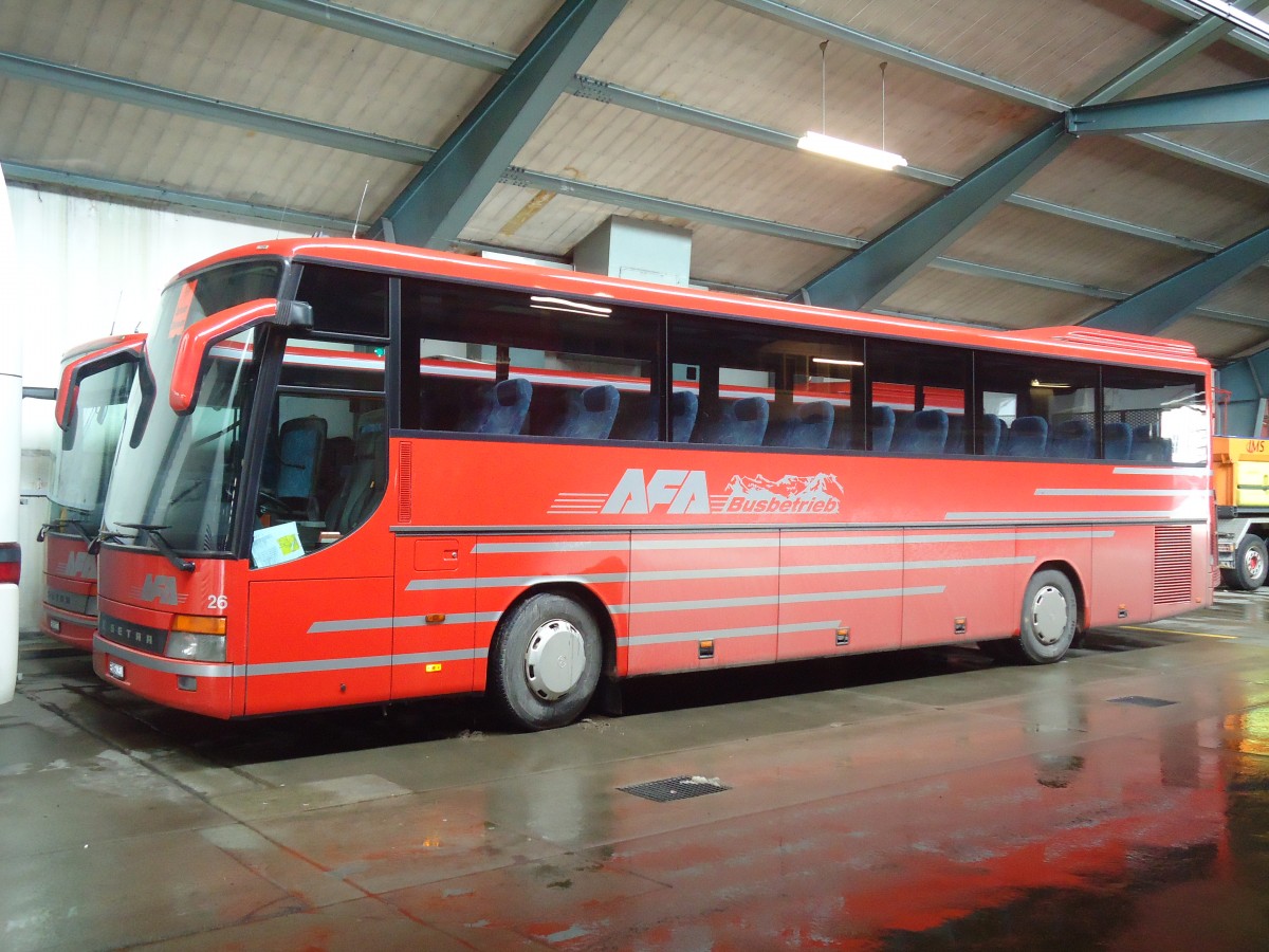 (137'541) - AFA Adelboden - Nr. 26/BE 21'181 - Setra (ex Nr. 16; ex Fr�hlich, D-Ludwigshafen/Rhein) am 7. Januar 2012 im Autobahnhof Adelboden