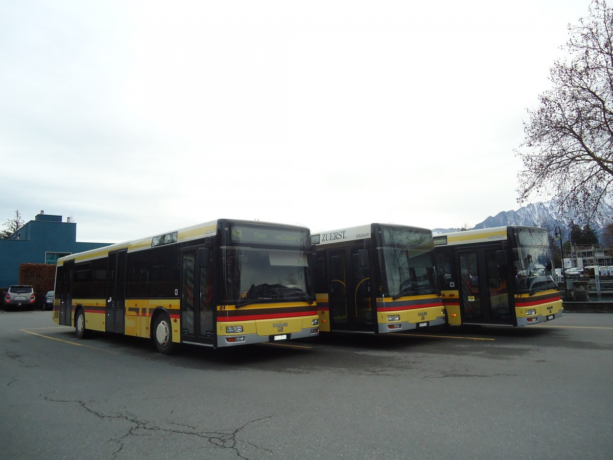 (137'590) - STI Thun - Nr. 81/BE 543'381 - MAN am 9. Januar 2012 bei der Schiffl�ndte Thun