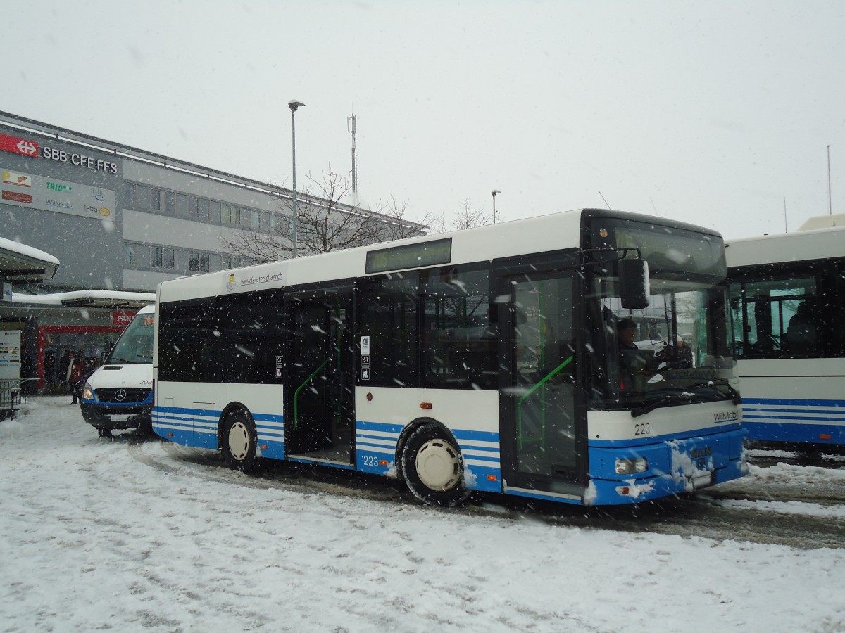(137'674) - WilMobil, Wil - Nr. 223/SG 245'703 - MAN/G�ppel (ex Wick, Wil Nr. 3) am 15. Februar 2012 beim Bahnhof Wil
