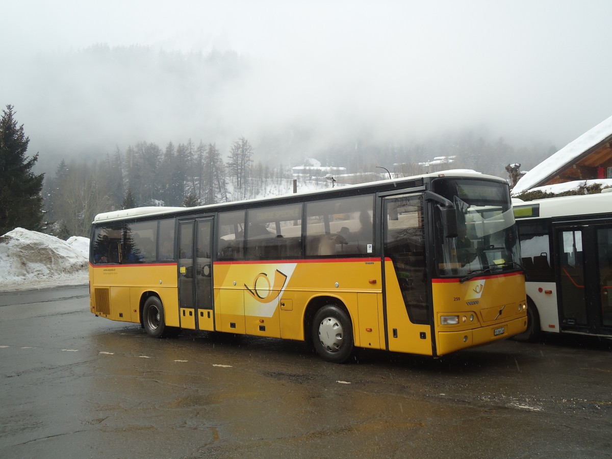 (137'753) - Buchard, Leytron - Nr. 259/VS 346'746 - Volvo (ex CarPostal Ouest; ex P 25'635) am 19. Februar 2012 in Ovronnaz, La Crois�e