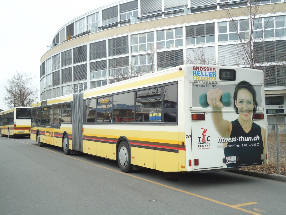 (137'811) - STI Thun - Nr. 70/BE 389'670 - MAN am 23. Februar 2012 bei der Schiffl�ndte Thun