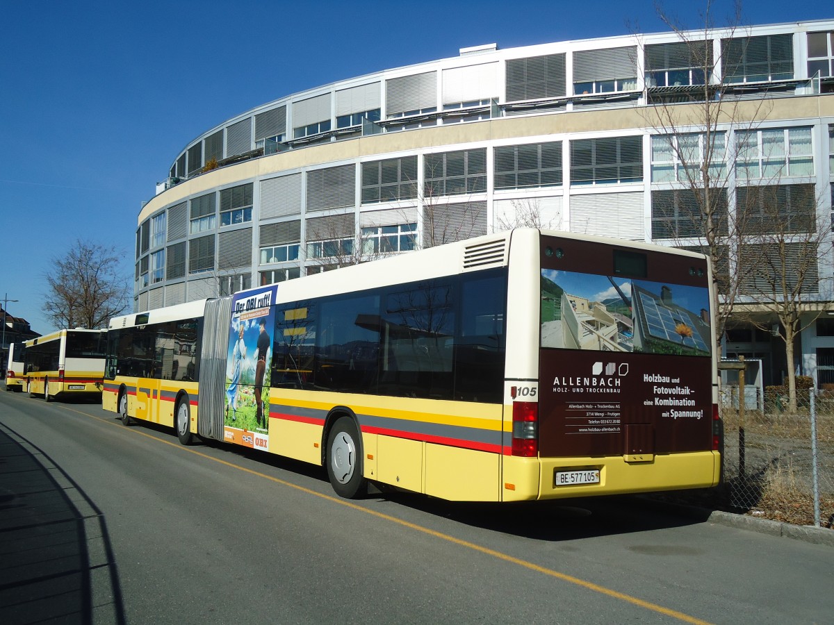 (137'831) - STI Thun - Nr. 105/BE 577'105 - MAN am 29. Februar 2012 bei der Schiffl�ndte Thun