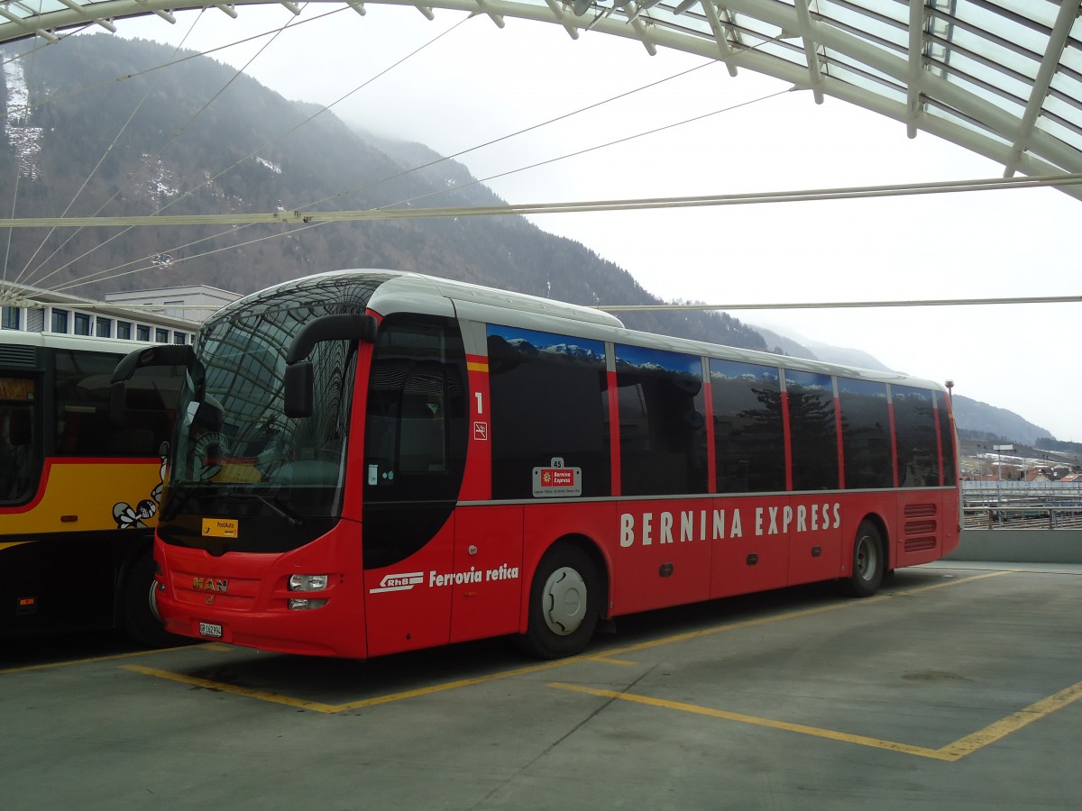 (137'851) - PostAuto Graub�nden - GR 162'994 - MAN (ex GR 162'972) am 5. M�rz 2012 in Chur, Postautostation