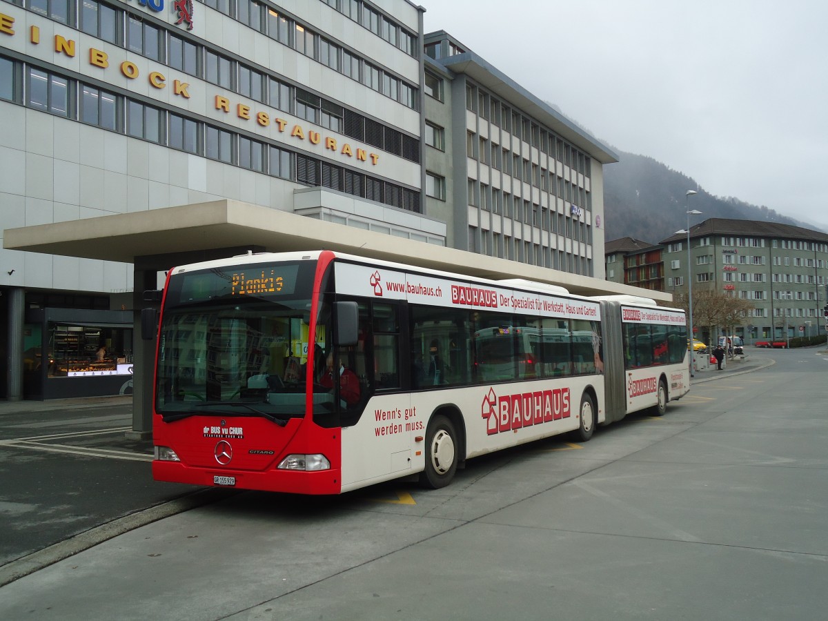 (137'861) - SBC Chur - Nr. 29/GR 155'929 - Mercedes (ex ARL Viganello Nr. 23; ex TPL Lugano Nr. 28) am 5. M�rz 2012 beim Bahnhof Chur