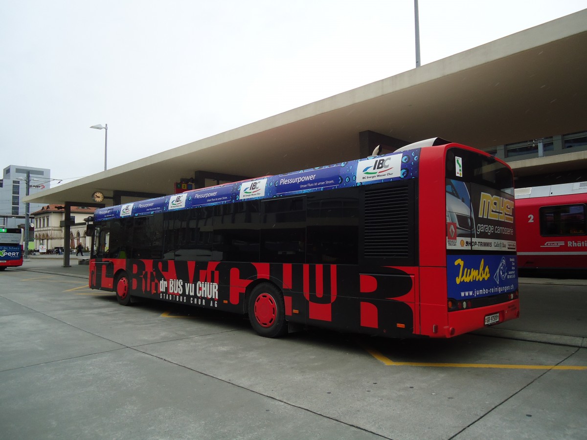 (137'865) - SBC Chur - Nr. 8/GR 97'508 - Solaris am 5. M�rz 2012 beim Bahnhof Chur