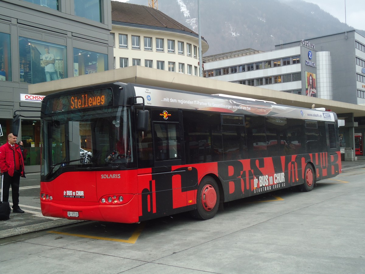 (137'868) - SBC Chur - Nr. 18/GR 97'518 - Solaris am 5. M�rz 2012 beim Bahnhof Chur