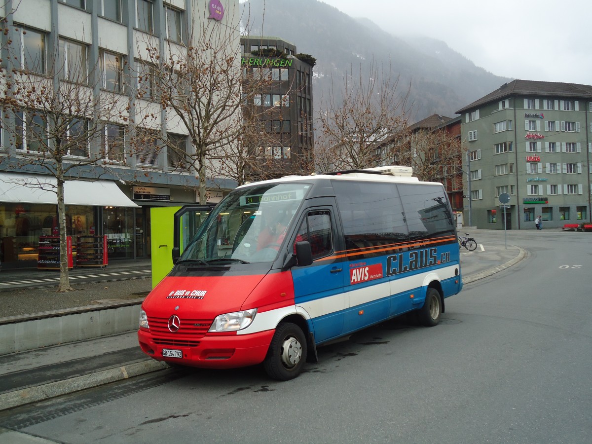 (137'872) - SBC Chur - Nr. 92/GR 154'792 - Mercedes/Auw�rter am 5. M�rz 2012 beim Bahnhof Chur