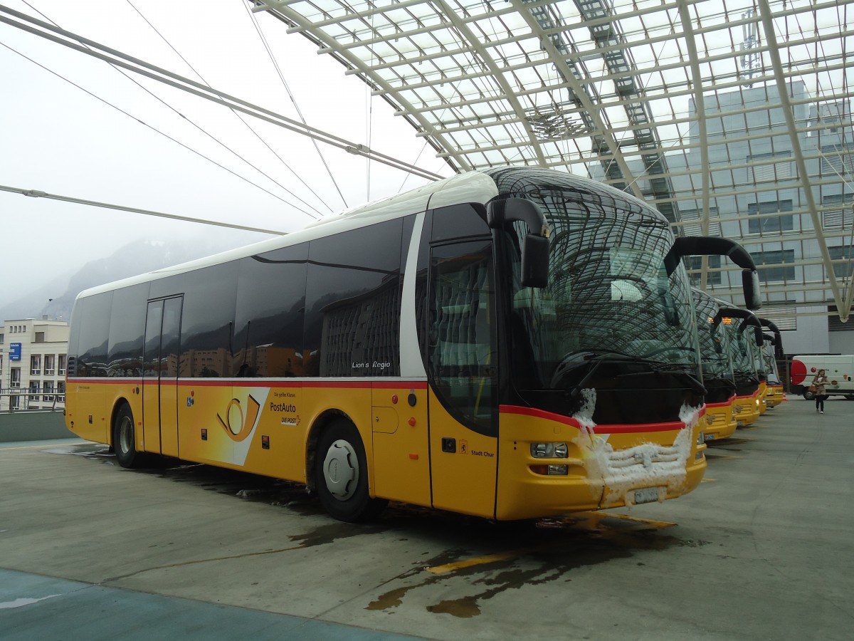 (137'904) - PostAuto Graub�nden - GR 162'983 - MAN am 5. M�rz 2012 in Chur, Postautostation