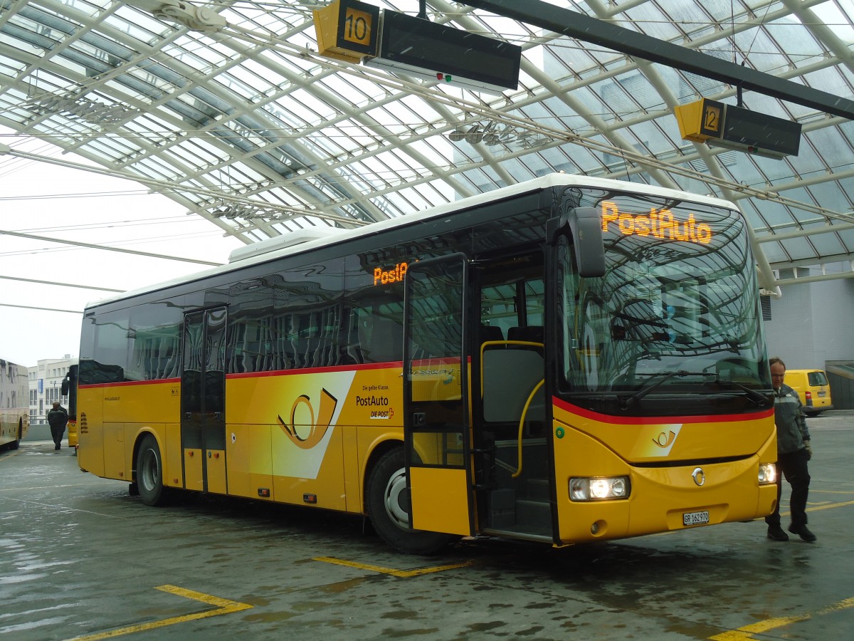 (137'922) - PostAuto Graub�nden - GR 162'970 - Irisbus am 5. M�rz 2012 in Chur, Postautostation