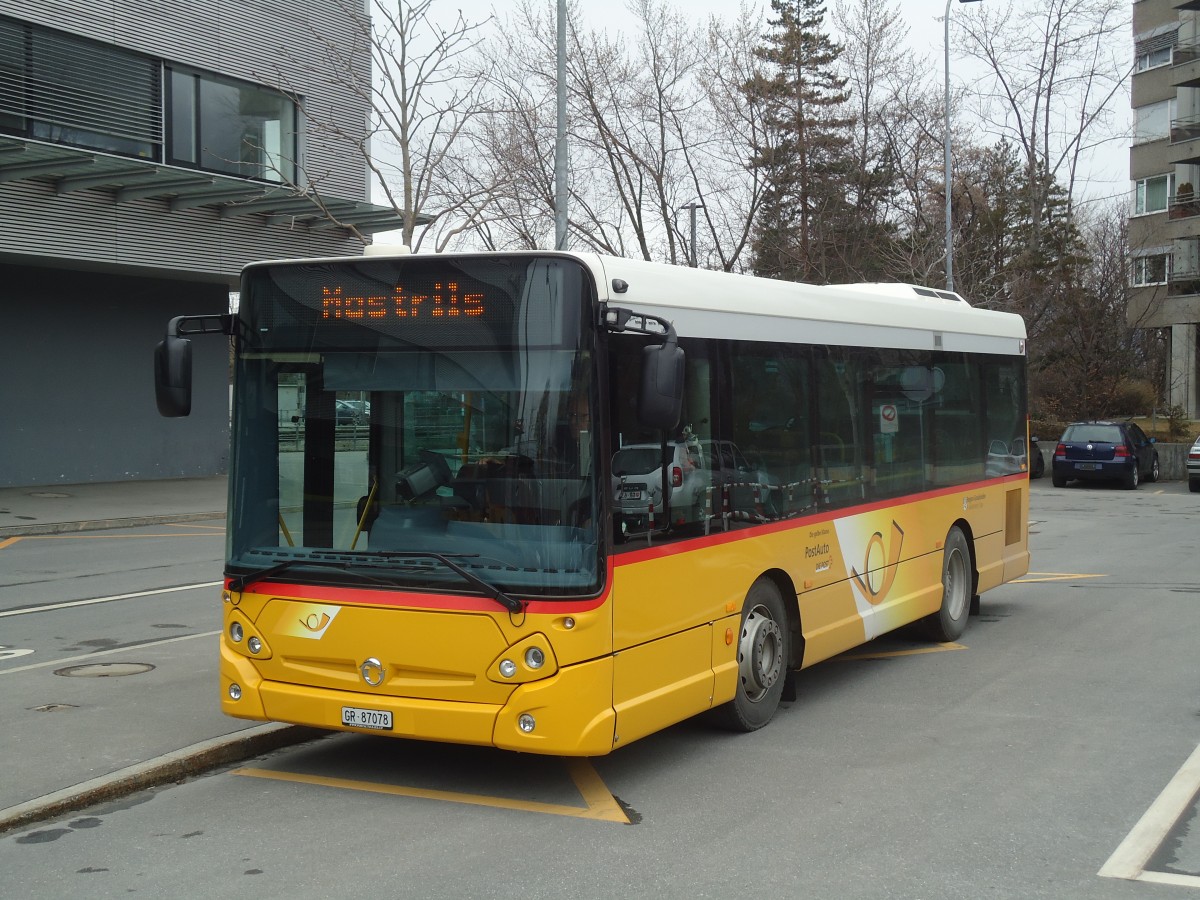 (137'932) - Ackermann, Says - GR 87'078 - Irisbus am 5. M�rz 2012 beim Bahnhof Landquart