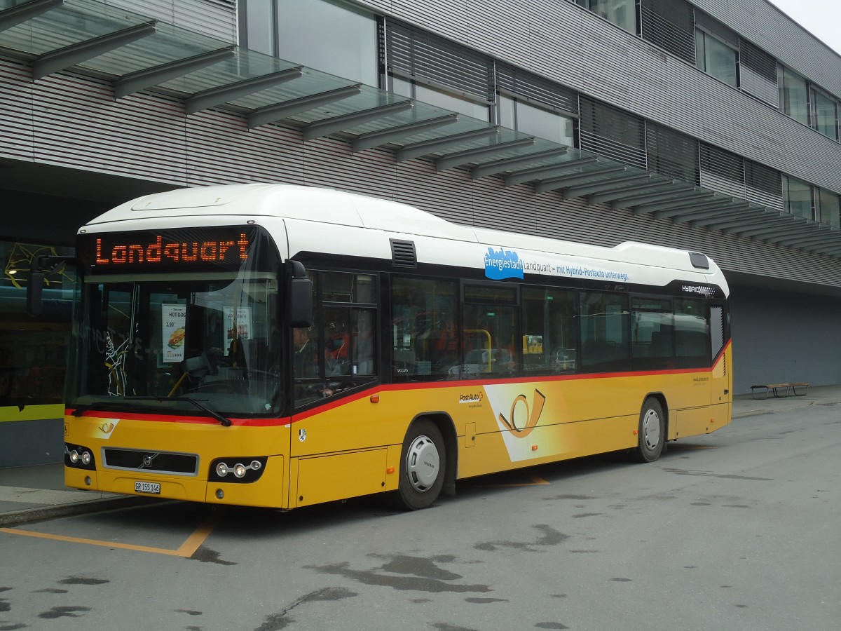 (137'935) - Luk, Gr�sch - GR 155'146 - Volvo am 5. M�rz 2012 beim Bahnhof Landquart