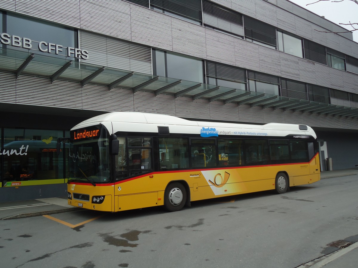 (137'937) - Luk, Gr�sch - GR 155'146 - Volvo am 5. M�rz 2012 beim Bahnhof Landquart