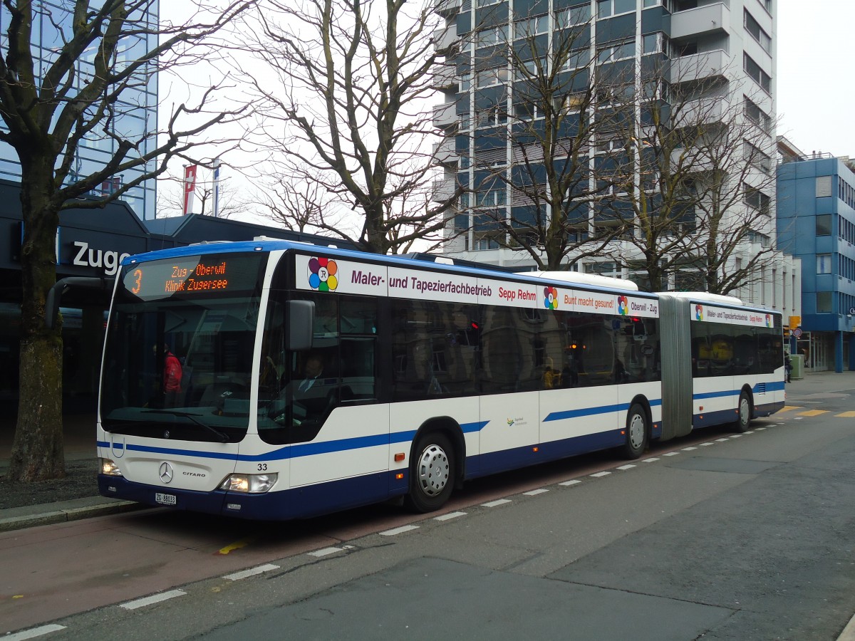 (137'973) - ZVB Zug - Nr. 33/ZG 88'033 - Mercedes am 6. M�rz 2012 in Zug, Metalli
