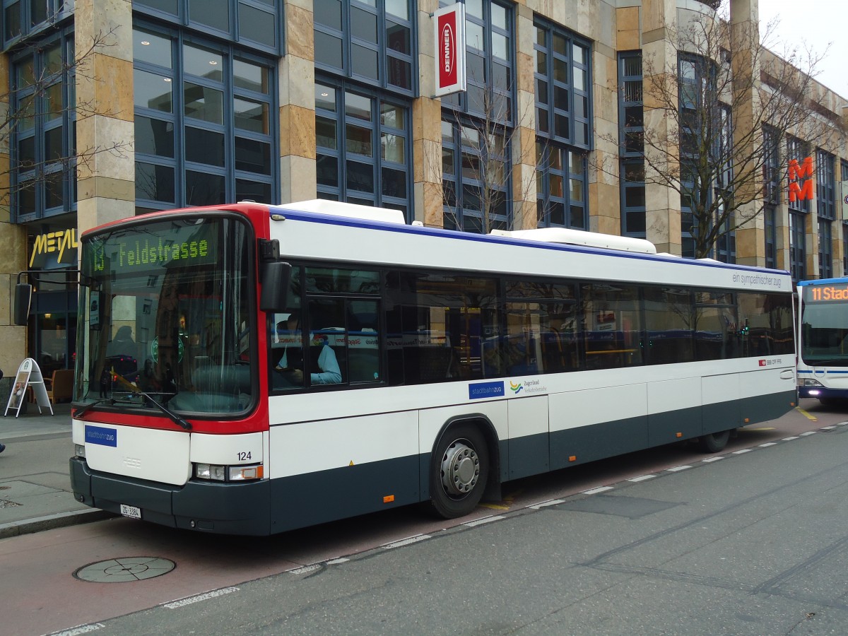 (137'975) - ZVB Zug - Nr. 124/ZG 3384 - Scania/Hess (ex Nr. 24) am 6. M�rz 2012 in Zug, Metalli
