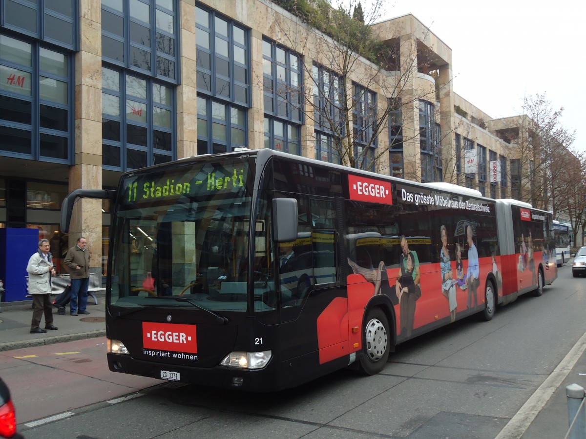 (137'988) - ZVB Zug - Nr. 21/ZG 3371 - Mercedes am 6. M�rz 2012 in Zug, Metalli