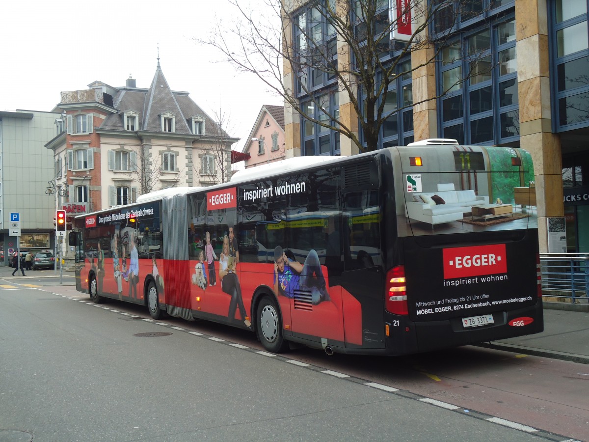 (137'989) - ZVB Zug - Nr. 21/ZG 3371 - Mercedes am 6. M�rz 2012 in Zug, Metalli