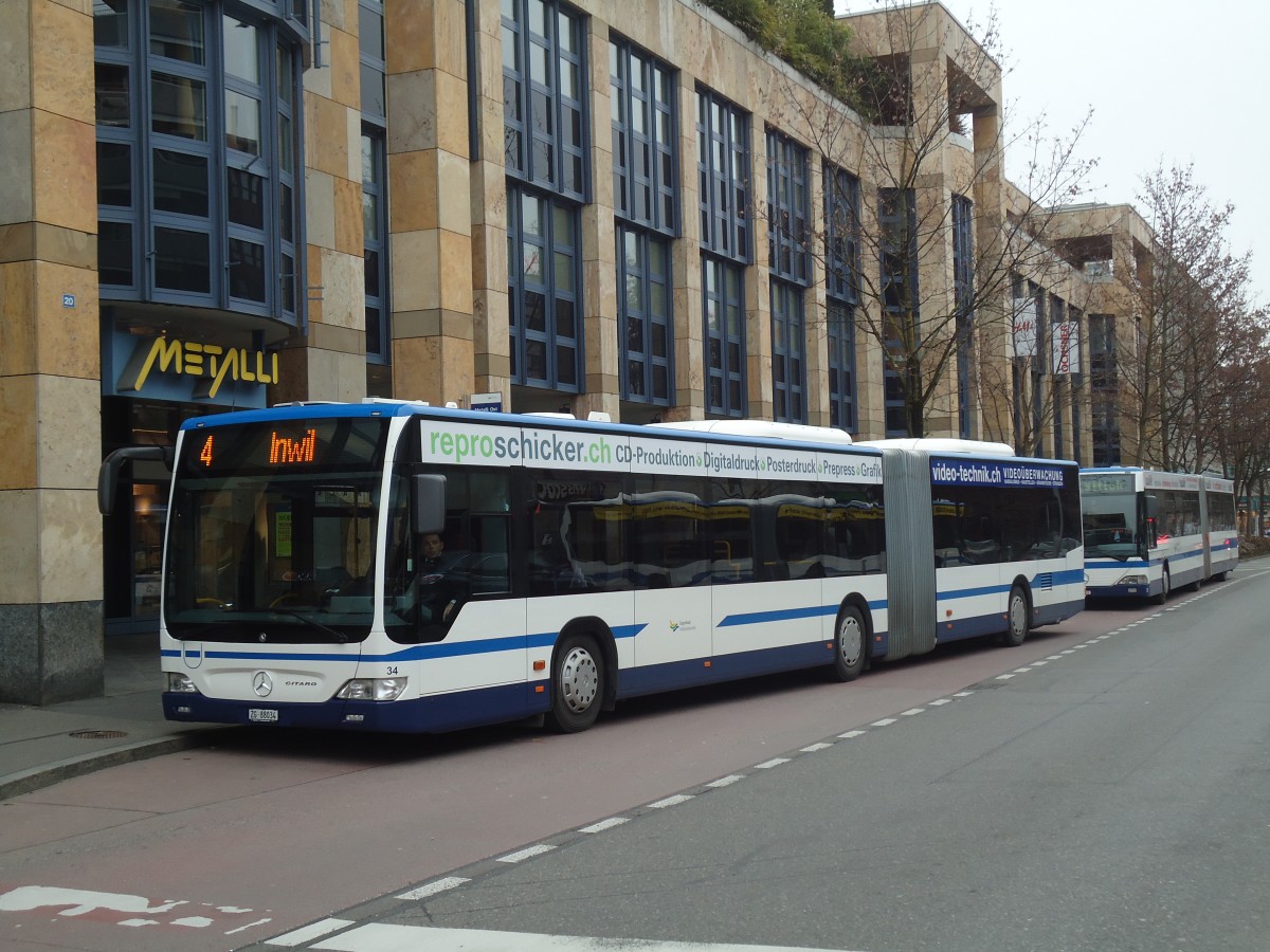 (137'991) - ZVB Zug - Nr. 34/ZG 88'034 - Mercedes am 6. M�rz 2012 in Zug, Metalli