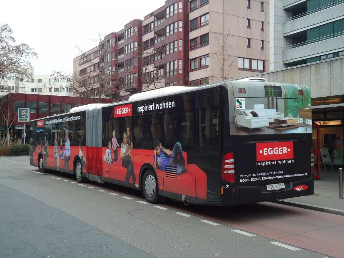 (138'000) - ZVB Zug - Nr. 21/ZG 3371 - Mercedes am 6. M�rz 2012 in Zug, Metalli