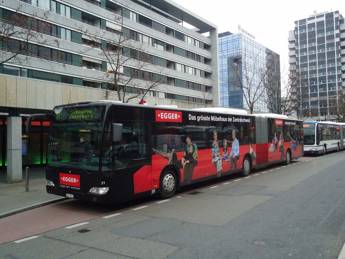 (138'001) - ZVB Zug - Nr. 21/ZG 3371 - Mercedes am 6. M�rz 2012 in Zug, Metalli