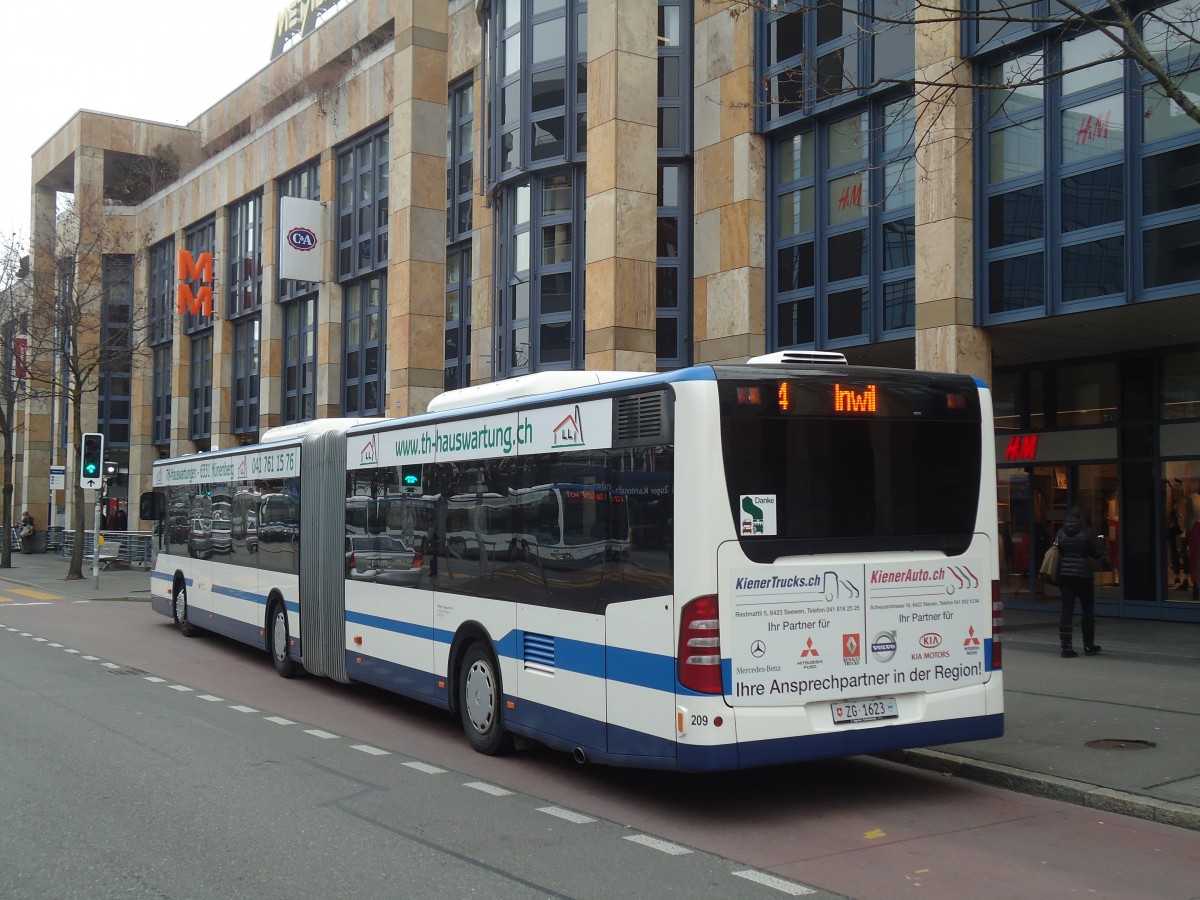 (138'008) - Villiger, Cham - Nr. 209/ZG 1623 - Mercedes am 6. M�rz 2012 in Zug, Metalli