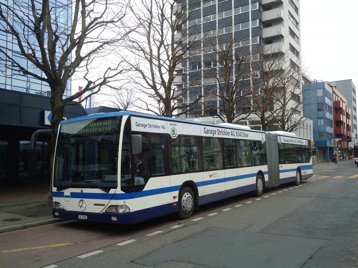 (138'009) - ZVB Zug - Nr. 8/ZG 3358 - Mercedes am 6. M�rz 2012 in Zug, Metalli