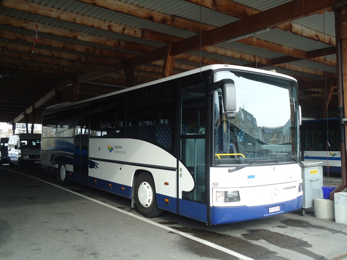 (138'021) - ZVB Zug - Nr. 158/ZG 88'158 - Mercedes (ex Nr. 58) am 6. M�rz 2012 in Zug, Garage
