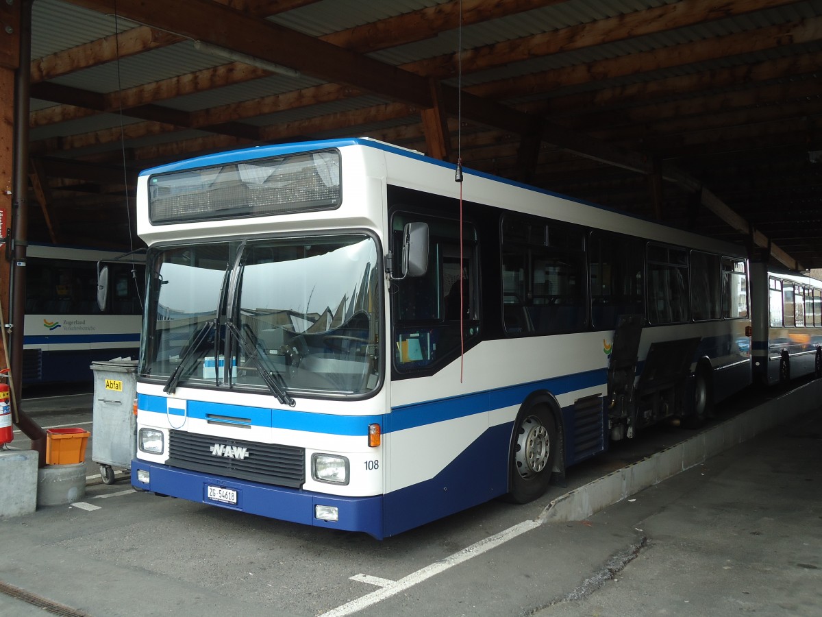 (138'023) - ZVB Zug - Nr. 108/ZG 54'618 - NAW/Hess (ex Nr. 98) am 6. M�rz 2012 in Zug, Garage
