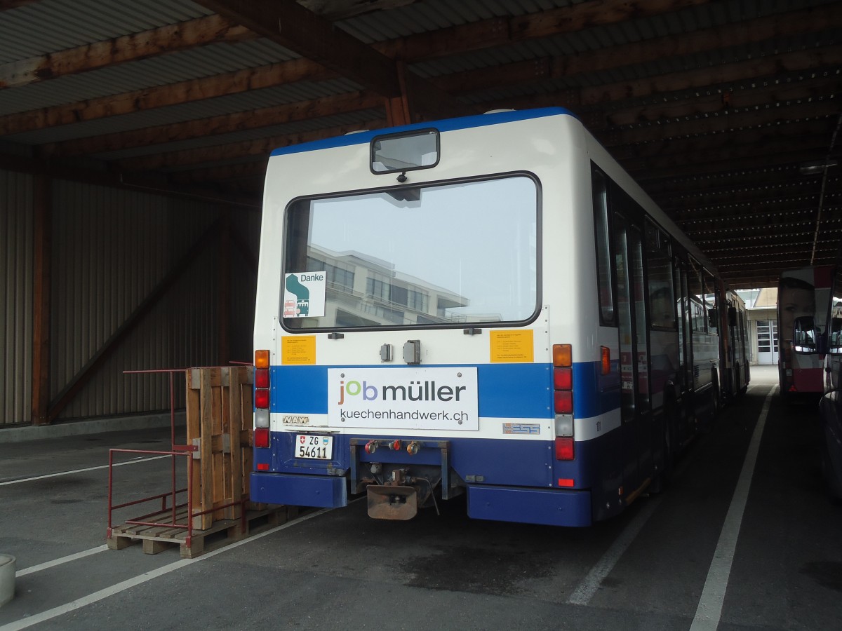 (138'024) - ZVB Zug - Nr. 101/ZG 54'611 - NAW/Hess (ex Nr. 91; ex Nr. 1) am 6. M�rz 2012 in Zug, Garage